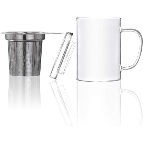  [아마존베스트]Dimono Tea Maker Dexlue with Tea Filter, Tea Strainer and Lid - Tea Maker & Tea Cup in One - 16 oz