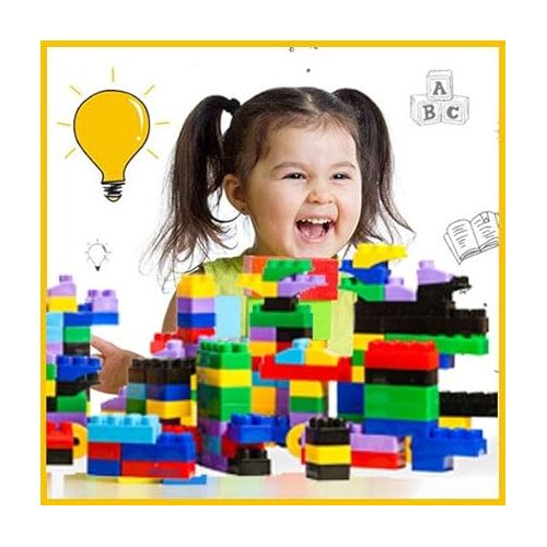  Dimple Large Building Blocks for Toddlers/Kids Stackable, Multi-Colored, Interlocking Toys Safe, Non-Toxic Plastic Bright Colors, Waterproof Boys & Girls Age 3+ (300 Pieces) for Kids