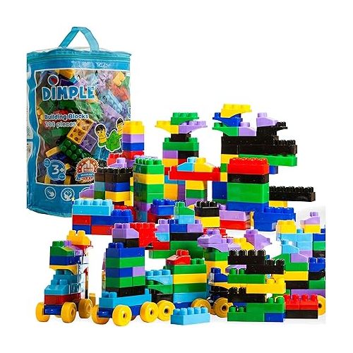  Dimple Large Building Blocks for Toddlers/Kids Stackable, Multi-Colored, Interlocking Toys Safe, Non-Toxic Plastic Bright Colors, Waterproof Boys & Girls Age 3+ (300 Pieces) for Kids