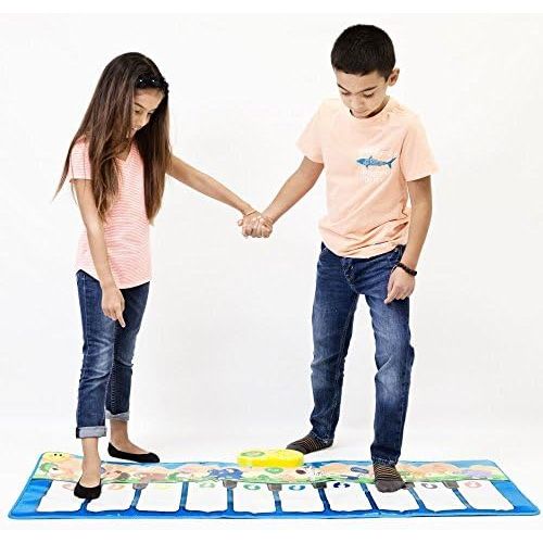  [아마존베스트]Keyboard Playmat 54 Large Piano Musical Mat - 10 Large Touch Piano Keys - Plays 10 Popular Childrens Songs and Nursery Rhymes, Play Mode, Learning Mode, Adjustable Volume and Tempo