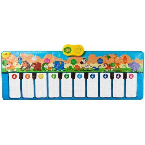  [아마존베스트]Keyboard Playmat 54 Large Piano Musical Mat - 10 Large Touch Piano Keys - Plays 10 Popular Childrens Songs and Nursery Rhymes, Play Mode, Learning Mode, Adjustable Volume and Tempo