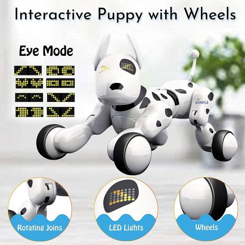  Dimple Interactive Robot Puppy With Wireless Remote Control RC Animal Dog Toy That Sings, Dances, Eye Mode, Speaks for Boys/Girls, Perfect Gift for Kids.