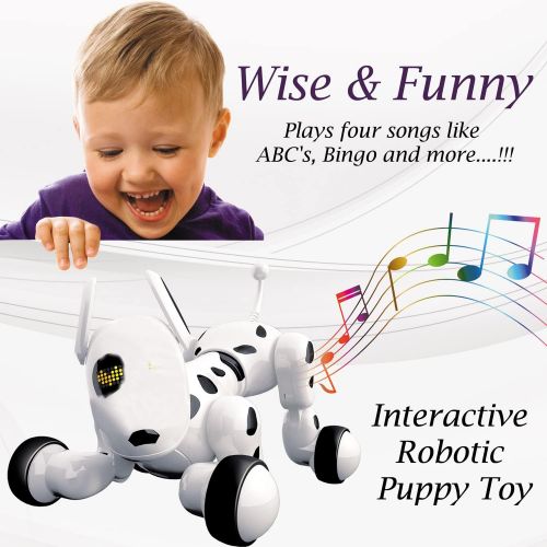  Dimple Interactive Robot Puppy With Wireless Remote Control RC Animal Dog Toy That Sings, Dances, Eye Mode, Speaks for Boys/Girls, Perfect Gift for Kids.