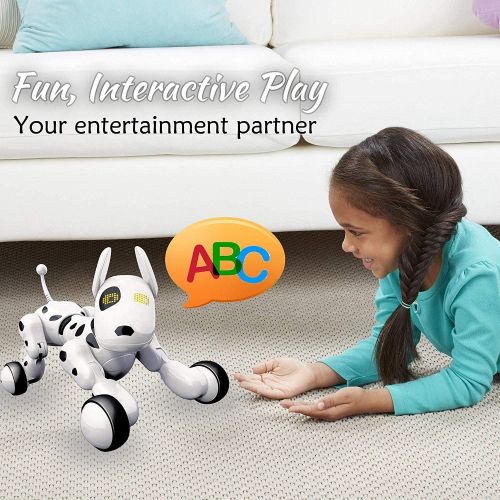  Dimple Interactive Robot Puppy With Wireless Remote Control RC Animal Dog Toy That Sings, Dances, Eye Mode, Speaks for Boys/Girls, Perfect Gift for Kids.