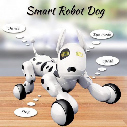  Dimple Interactive Robot Puppy With Wireless Remote Control RC Animal Dog Toy That Sings, Dances, Eye Mode, Speaks for Boys/Girls, Perfect Gift for Kids.