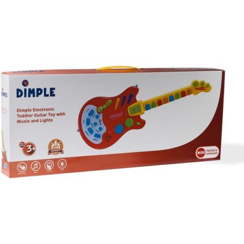  Dimple Kids Handheld Musical Electronic Toy Guitar for Children Plays Music, Rock, Drum & Electric Sounds Best Toy & Gift for Girls & Boys (Red)