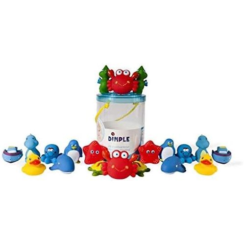  Dimple Set of 20 Floating Bath Toys, Sea Animals Squirter Toys for Boys & Girls, Assorted Sea Animals Friends, Squeeze to Spray! Tons of Fun, Great for Kids & Toddlers