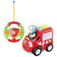 Cartoon Remote Control (R/C) Fire Engine for Kids and Toddlers with Sound and Lights by Dimple