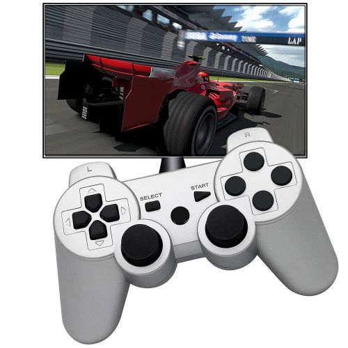  [아마존베스트]Dimrda PS3 Controller Wireless PS 3 Remote Controller Bluetooth for Sony Playstation 3 Controller Game Joystick with Charging Cables Blue + Silver