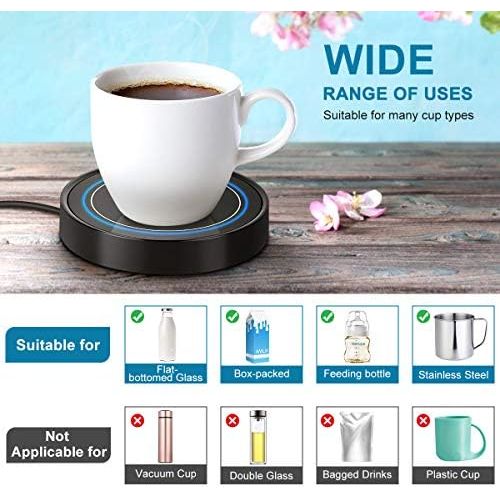  [아마존베스트]Dimux Coffee Mug Warmer, Electric Beverage Warmers for Office Home Desk Use, Smart Cup Warmer Thermostat Coaster for Hot Coffee Tea Espresso Milk Candle Wax with Gravity Switch Aut