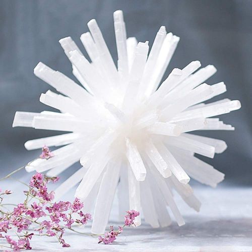  DingSheng Pretty!!! Natural White Selenite Flower Ball Splice Quartz Crystal Flower Healing Chakra Mineral Crafts Home Decoration (6.3inches(160160mm))