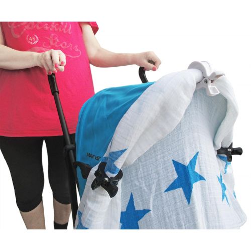  Dinky Ninky Stroller Pegs to Hook Muslin Sun Shade to Canopy, Car Seat Cover Clips, Nursing Cover, Pram Toy Holder,...