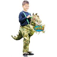 Girls Step In Ride On Light & Sound Dinosaur Jurassic Carnival Fancy Dress Costume Outfit (3-5)