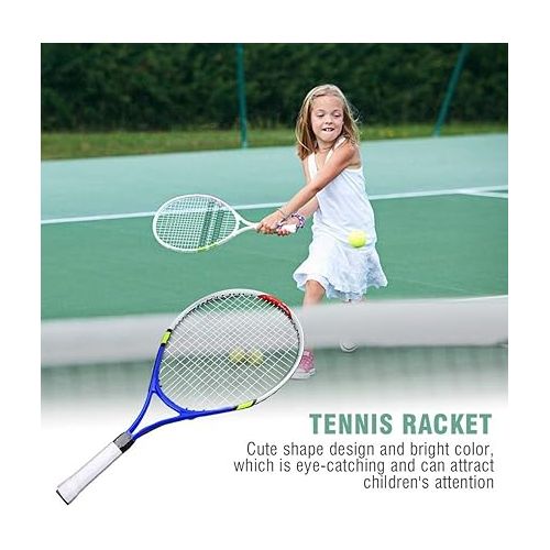  Junior Tennis Racket, String Single Tennis Racquet for Kids Training Practice with Carrying Bag (3 Colors)