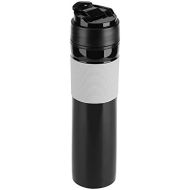 Dioche 350 ML Kaffeepresse Flasche, Tragbare Kaffeemaschine Presse Reisebecher Trinken Wasser Tasse Flasche(Schwarz)