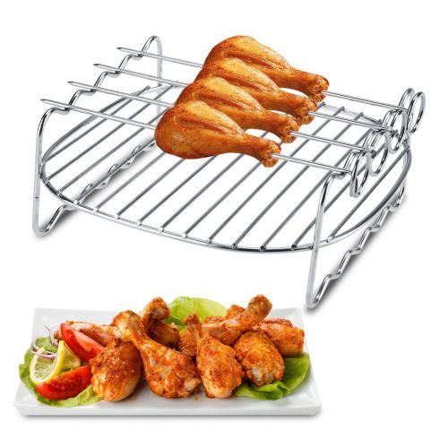  Dioche Doppelschicht Backen Grill, Ersatz BBQ Rack Doppelschicht Spiesse Backblech Fuer Philips Air Fryer