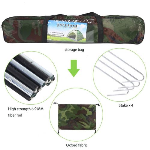  Dioche Campingzelt 2 Personen, Wasserdicht Camouflage UV-Schutz 2 Personen Zelt fuer Outdoor Camping Wandern