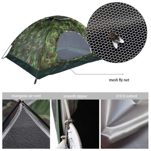  Dioche Campingzelt 2 Personen, Wasserdicht Camouflage UV-Schutz 2 Personen Zelt fuer Outdoor Camping Wandern