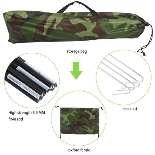  Dioche Camping Pop Up Zelt, Wasserdicht Eine Person Zelt Outdoor Camouflage UV-Schutz fuer Camping Wandern 200 * 100 * 100 cm