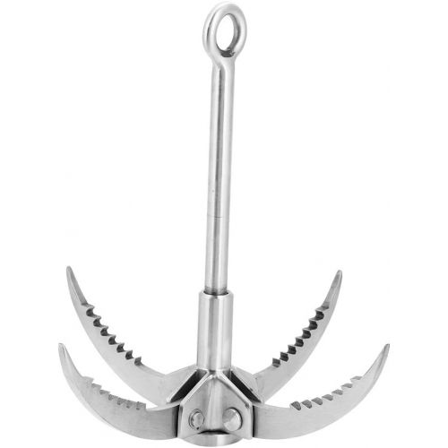  [아마존베스트]Dioche Grappling Hook, Stainless Steel Folding Grappling Hook Rock Climbing Claw Survival Tool Equipment