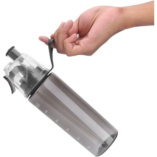  Dioche Plastic Water Bottle, 600ML Wide Mouth Portable Spray-Head Anti-Leak Water Bottle for Sports School Cycling Gym Yoga