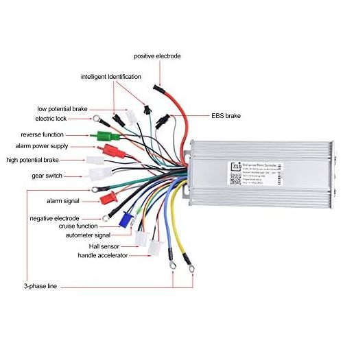  Dioche Motor Brushless Controller, 36V/48V 1000W Motor Sine Wave Controller for E-Bike Scooter