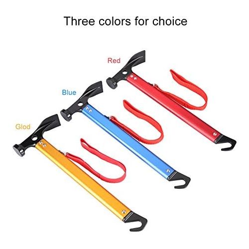  Dioche Tent Peg Puller, Portable Aluminium Alloy Handle Outdoor Camping Hammer, Tent Peg Stake Puller Multi-Functional Camping Tool