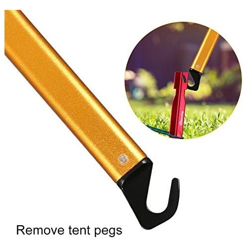  Dioche Tent Peg Puller, Portable Aluminium Alloy Handle Outdoor Camping Hammer, Tent Peg Stake Puller Multi-Functional Camping Tool