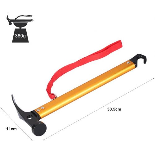  Dioche Tent Peg Puller, Portable Aluminium Alloy Handle Outdoor Camping Hammer, Tent Peg Stake Puller Multi-Functional Camping Tool