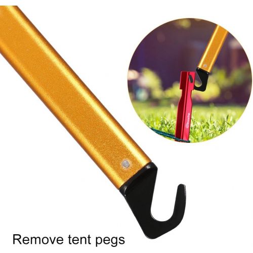  Dioche Tent Peg Puller, Portable Aluminium Alloy Handle Outdoor Camping Hammer, Tent Peg Stake Puller Multi-Functional Camping Tool