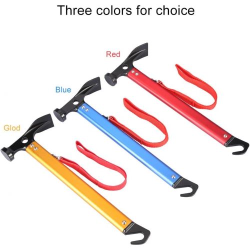  Dioche Tent Peg Puller, Portable Aluminium Alloy Handle Outdoor Camping Hammer, Tent Peg Stake Puller Multi-Functional Camping Tool