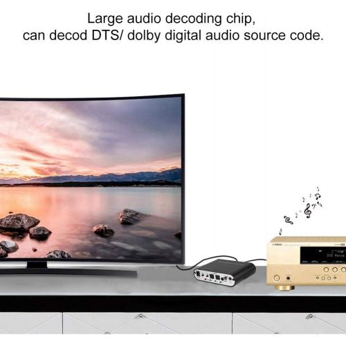  [아마존베스트]Dioche DAC Audio Digital to Analog Converter , Digital DTS Channel Decoder 5.1 Audio Converter Optical Fiber Coaxial Sound Adapter for PS3 HD DVD PS4