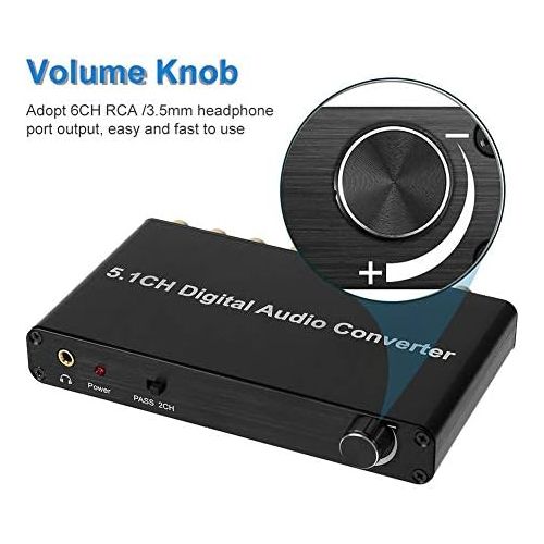  Dioche 5.1 Digital DTS AC3 Audio Converter Dolby Channel Decoder SPDI Sound Adapter with HDTV Blu ray DVD PS3 Xbox 360 for Families, Schools, Squares, Concert Halls Cinemas