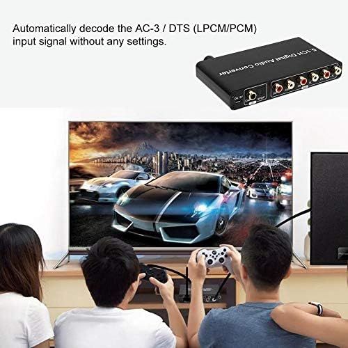  Dioche 5.1 Digital DTS AC3 Audio Converter Dolby Channel Decoder SPDI Sound Adapter with HDTV Blu ray DVD PS3 Xbox 360 for Families, Schools, Squares, Concert Halls Cinemas