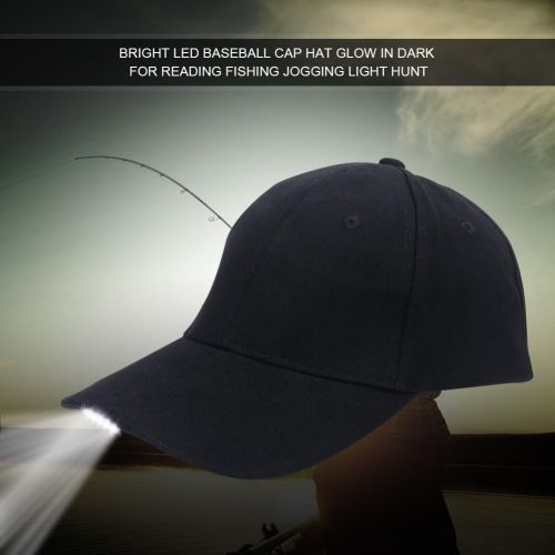  [아마존베스트]Dioche Fishing LED Hat, Light High Brightness LED Cotton Baseball Hat Hands Free Headlight Cap for Night Fishing Camping Jogging