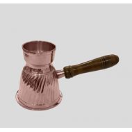 diollo 3.7 Inch Stripes Brass Turkish Greek Arabic Coffee Pot Stovetop Coffee Maker Kahwa Maker Tibetan Mugs 4 Oz Copper