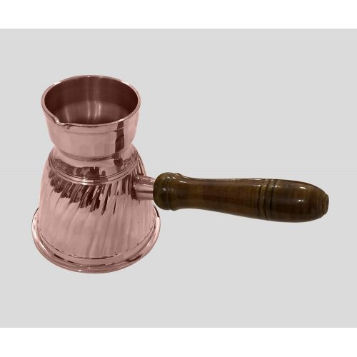  diollo 3.7 Inch Stripes Brass Turkish Greek Arabic Coffee Pot Stovetop Coffee Maker Kahwa Maker Tibetan Mugs 4 Oz Copper