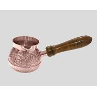 [아마존베스트]diollo 2.5 Inch Floral Brass Turkish Greek Arabic Coffee Pot Stovetop Coffee Maker Kahwa Maker Kashmiri Kahwa Kettle Tibetan Mugs 6 Oz Copper