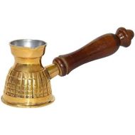 [아마존베스트]diollo 2 Inch Geometrical Brass Turkish Greek Arabic Coffee Pot Stovetop Coffee Maker Kahwa Maker Kashmiri Kahwa Kettle Tibetan Mugs 4 Oz Gold