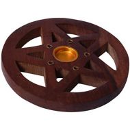 인센스스틱 diollo Mango Wooden Pentacle Incense Burner Holder, Incense Cones and Sticks Pentagram, 3.7 Inch