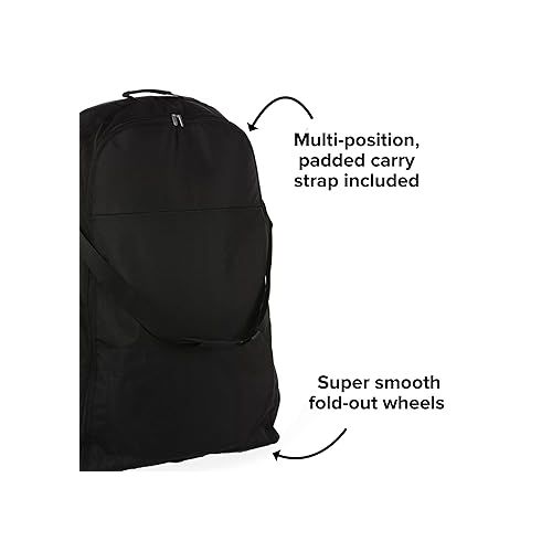 Diono Quantum Stroller Travel Bag, Heavy Duty Stroller Cover for Gate Check Luggage, Airplane Friendly with Wheels, Padded Easy Carry Strap