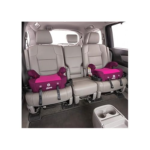  Diono Solana 2 XL 2022, Dual Latch Connectors, Lightweight Backless Belt-Positioning Booster Car Seat, 8 Years 1 Booster Seat, Pink