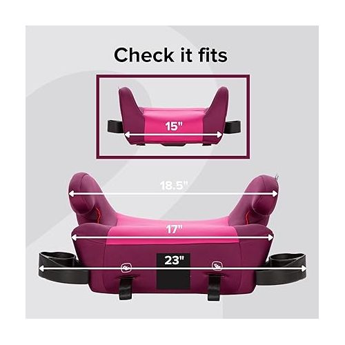  Diono Solana 2 XL 2022, Dual Latch Connectors, Lightweight Backless Belt-Positioning Booster Car Seat, 8 Years 1 Booster Seat, Pink