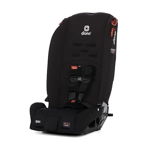  Diono Radian 3R, 3-in-1 Convertible Car Seat, Rear Facing & Forward Facing, Jet Black & Solana 2 XL 2022, Dual Latch Connectors, Lightweight Backless Belt-Positioning Car, Black