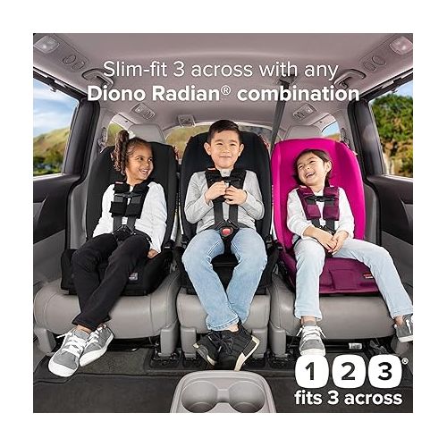 Diono Radian 3R, 3-in-1 Convertible Car Seat, Rear Facing & Forward Facing, Jet Black & Solana 2 XL 2022, Dual Latch Connectors, Lightweight Backless Belt-Positioning Car, Black