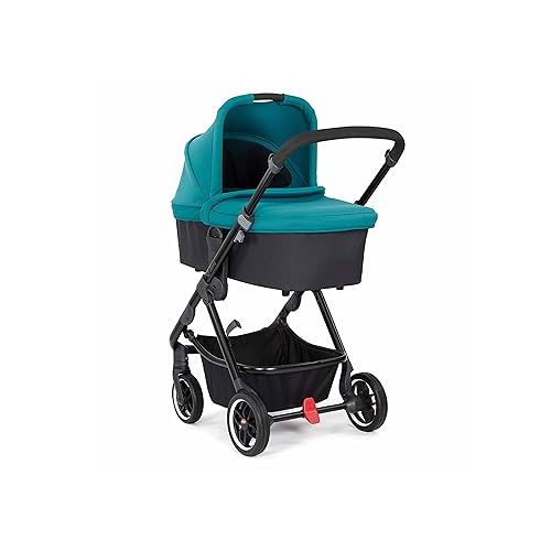  Diono Excurze Carrycot for Newborn Baby, Stroller Bassinet for Baby, Breathable Mattress for Comfortable Sleeping, Suitable from Birth, Blue Turquoise