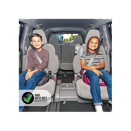  Diono Solana, No Latch, Single Backless Booster Car Seat, Lightweight, Machine Washable Covers, Cup Holders, Black