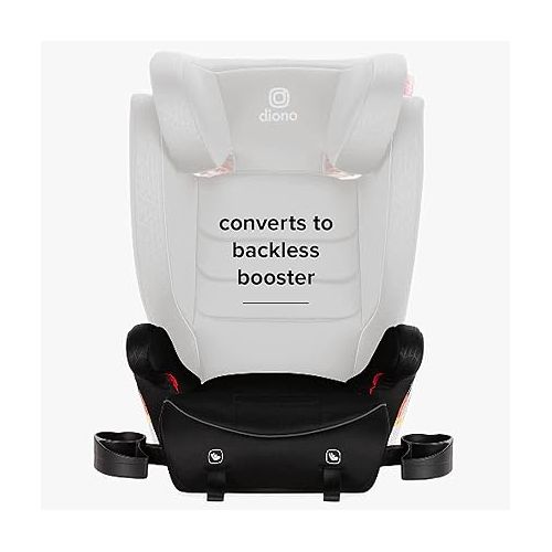  Diono Monterey 2XT Latch 2 in 1 High Back Booster Car Seat with Expandable Height & Width, Side Impact Protection, 8 Years 1 Booster, Black