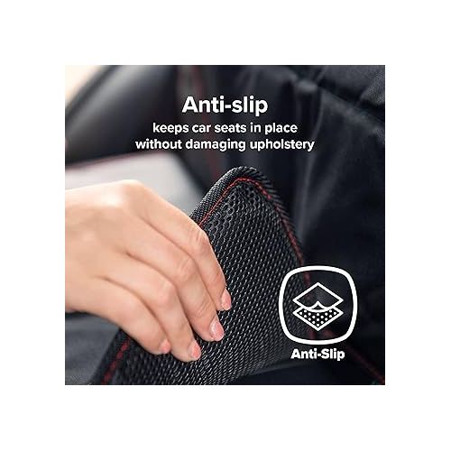  Diono Super Mat 2-Pack Car Seat Protector For Infant Car Seat, Booster Seat and Pets, Crash Tested, Thick Padding, Non Slip Backing, Durable, Water Resistant Protection, 3 Mesh Storage Pockets, Black
