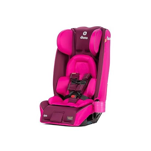  Diono Radian 3RXT Bonus Pack,4-in-1 Convertible Car Seat,Extended Rear and Forward Facing,10 Years 1 Car Seat,Slim Fit 3 Across,with 6 Accessories Inc. Baby Car Mirror,Car Seat Protector,Purple